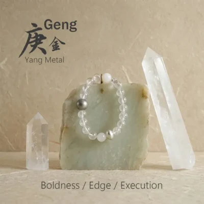 Tao Zenith Geng Yang Metal Bazi crystal bracelet, embodying boldness, edge, and unmatched execution.