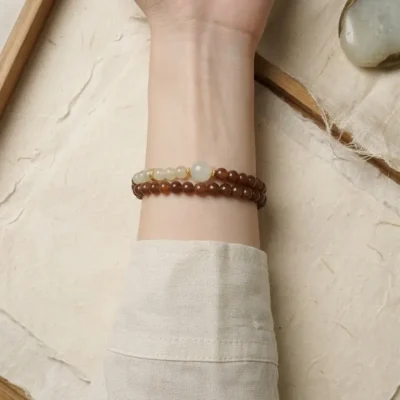 Double-loop Ji Yin Earth crystal bracelet, creating a shield from chaos for the wearer.