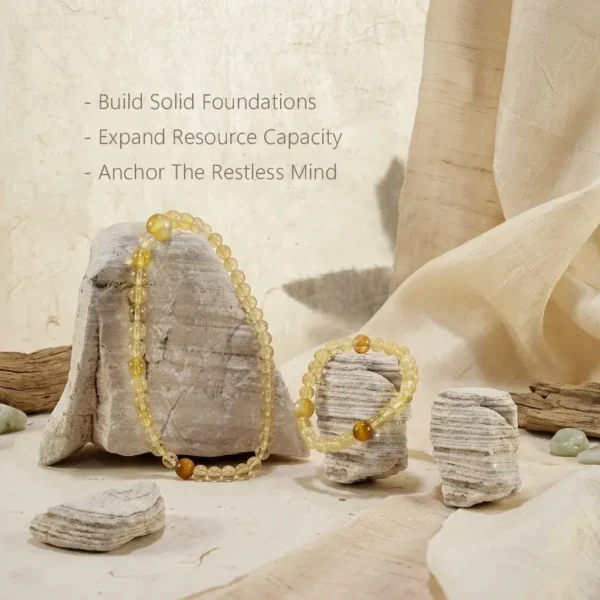 Wu Earth intention bracelet, crafted to build solid foundations and anchor the restless mind.