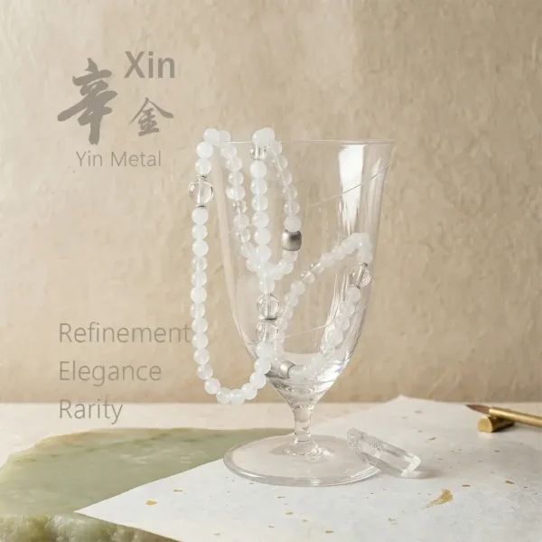 Tao Zenith Xin Yin Metal Bazi crystal bracelet, representing refinement, elegance, and absolute rarity.
