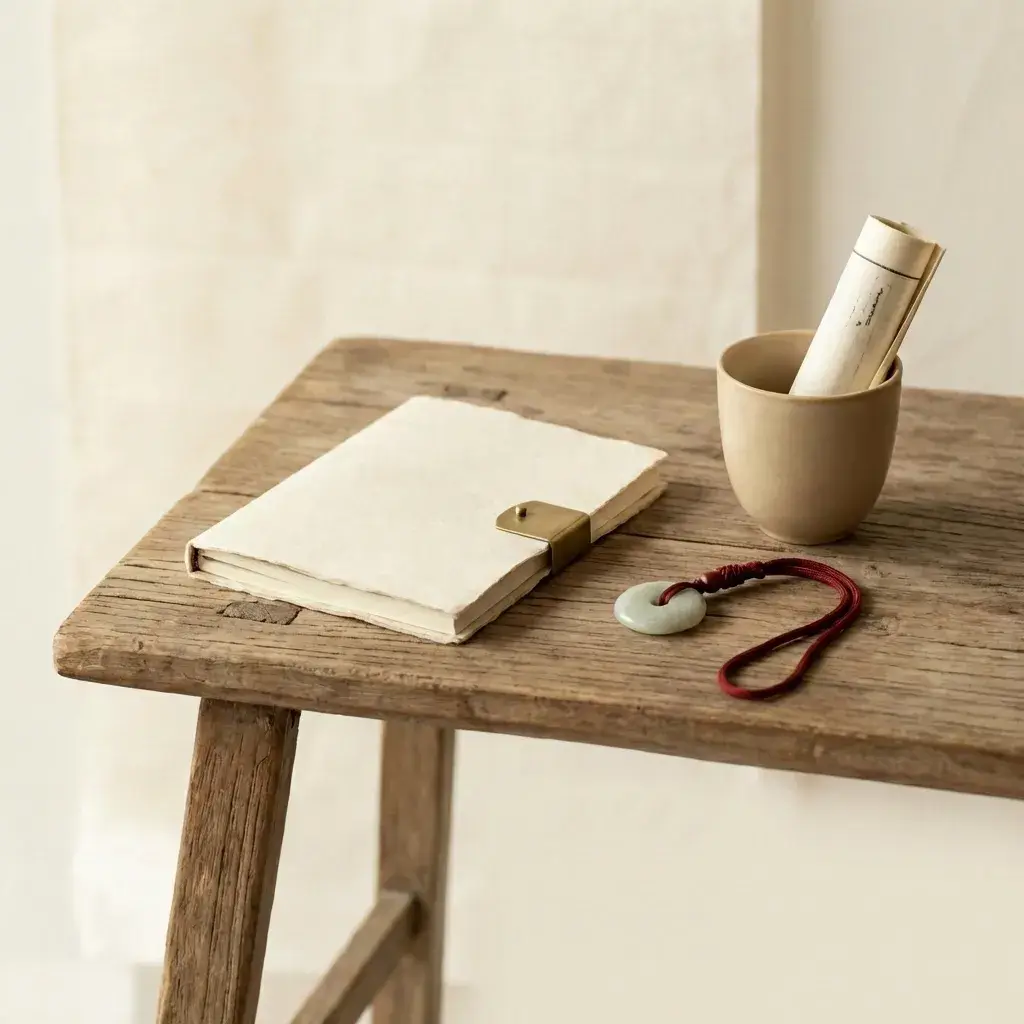 A traditional jade amulet resting on raw silk, representing your private Tao Zenith account and spiritual journey.