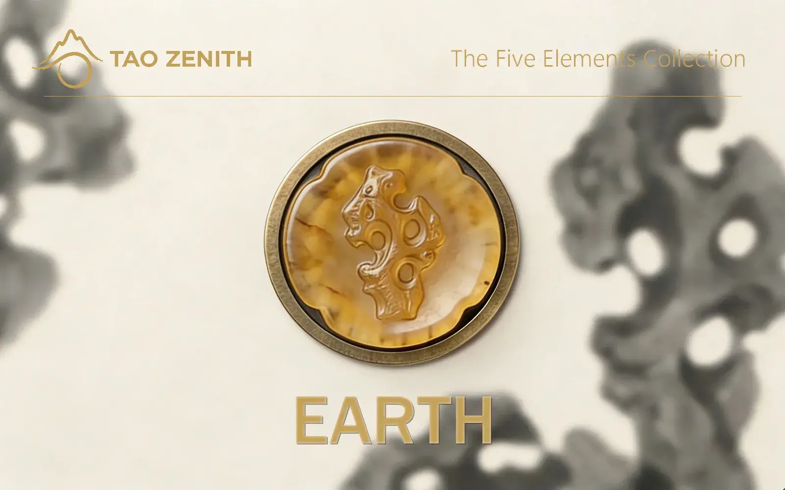 Tao Zenith Earth Element Gift Card featuring a jade Taihu stone design