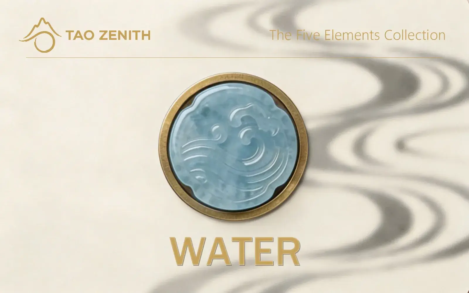 Tao Zenith Water Element Gift Card featuring a jade flowing water design